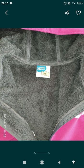 Kurtka parka róż 86/92