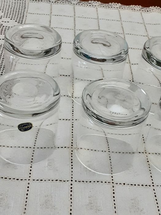 6 copos finos para Whisky  em cristal da Boémia