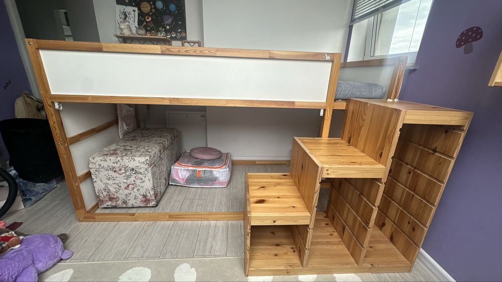 Ikea KURA ze schodkami i nowym materacem