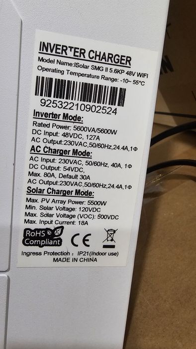 Гібридний інвертор EASun 5.6  kwt (Паралельний) 48V