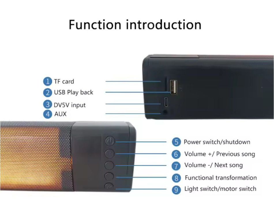 29 см Саундбар стерео колонка блютуз RGB