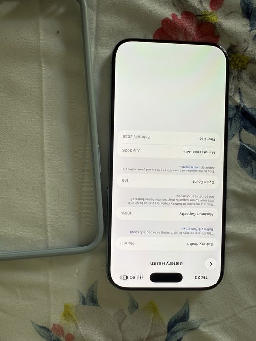 iPhone 17 Air (Azul)- Como Novo (Bateria 100%) com Caixa/ Orjinal Capa Bumper