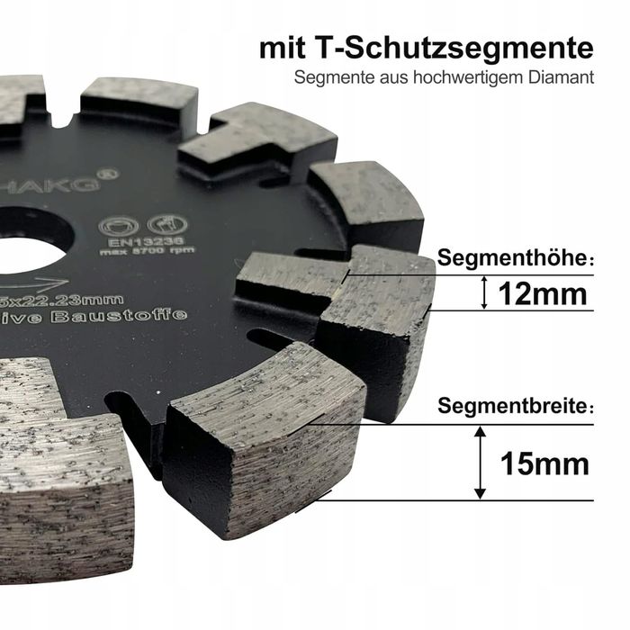 Diamentowa tarcza frezująca/tarcza zdzierająca 130 x 15 x 12 x 22,23