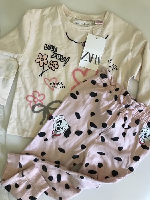 Nowa koszulka Zara 98 cm, spodnie dresowe używane