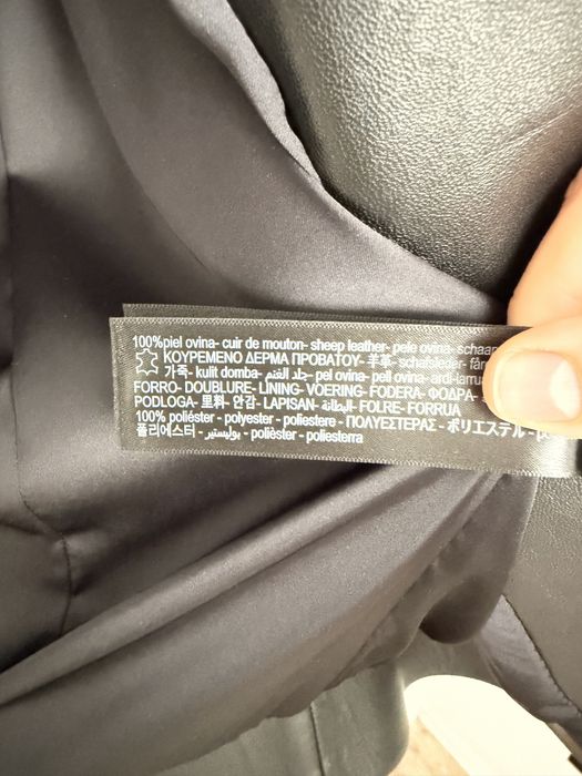 Шкіряний піджак Massimo Dutti чорний L чудовий стан