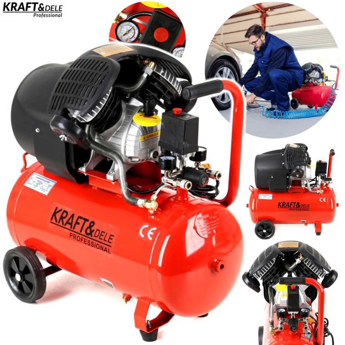 KRAFT&DELE Kompresor Olejowy 50l Sprężarka 2 Tłoki 230v 3kw KD1484