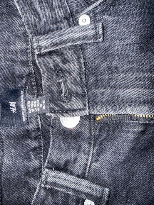 Чоловічі чорні джинси H&M Straight Relaxed W30/L32