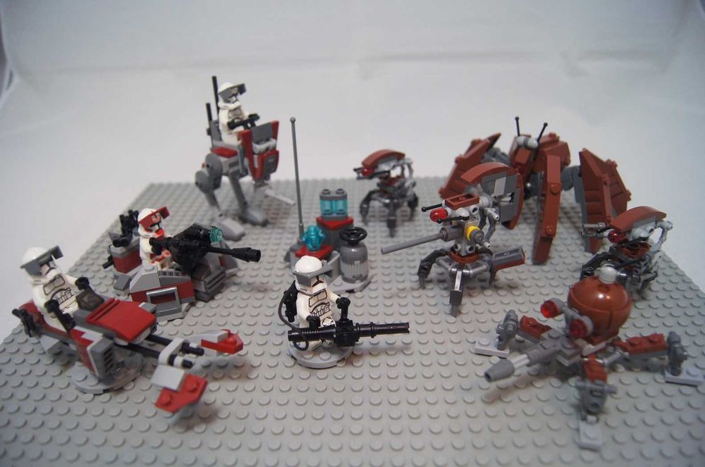 Lego Star Wars MOC Clone trooper vs droid droideka klony figurki mix