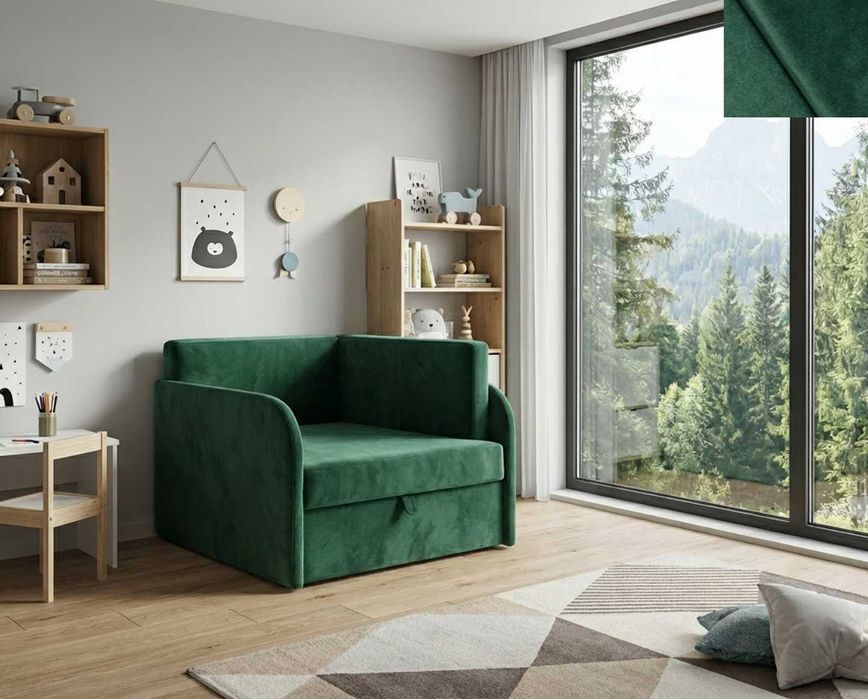 Łóżko dziecięce Franek rozkładane tapczan sofa WELUR poduszka gratis