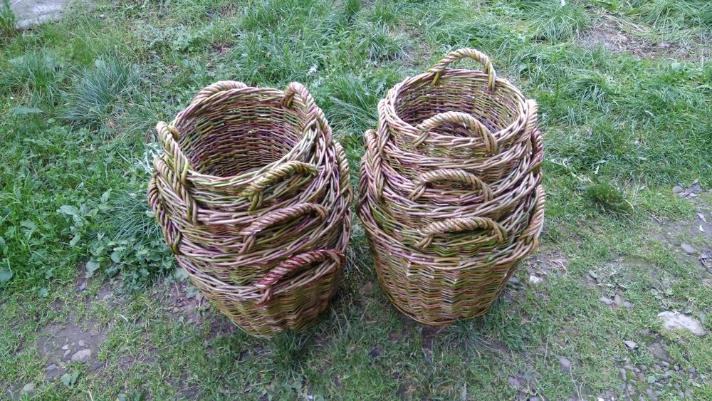 Корзини з лози для дров усилені від 45см. до 65см.