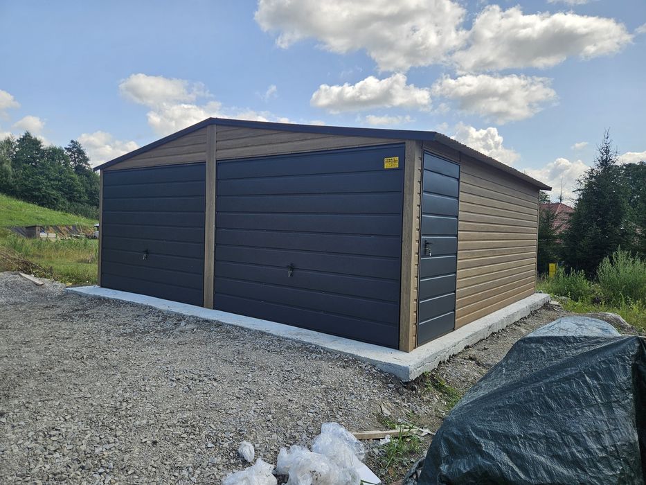 6x6 MAZ Garaze Blaszane Garaż Blaszany Blaszak Blaszaki Drewnopodobny