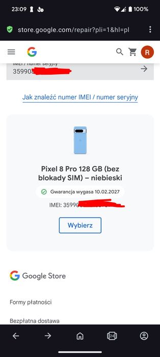 Google pixel 8 pro - gwarancja, dodatki