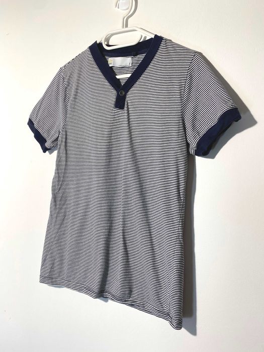 koszulka w paski top tshirt bluzka basic marynarska polo w serek S 36