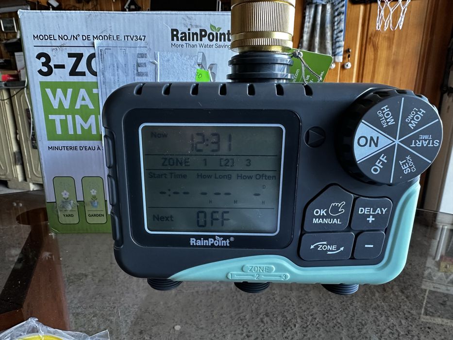 RAINPOINT 3-зонний таймер для поливу з латунним впускним отвором