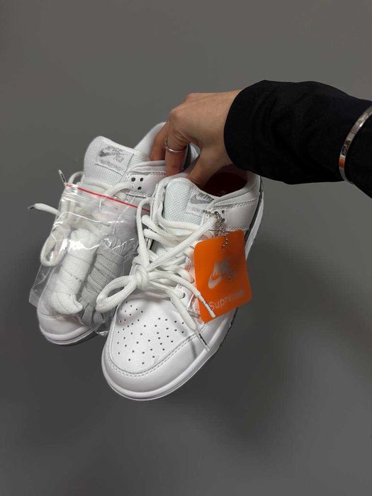 Кросівки Nike SB Dunk low Supreme 94 White Grey premium