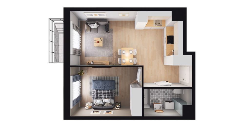 2-pokojowe mieszkanie 39m2 + balkon Bez Prowizji