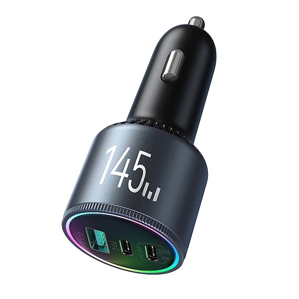 Ładowarka samochodowa Joyroom JR-CCN07/145W 2xUSB-C USB-A + kabel USB-