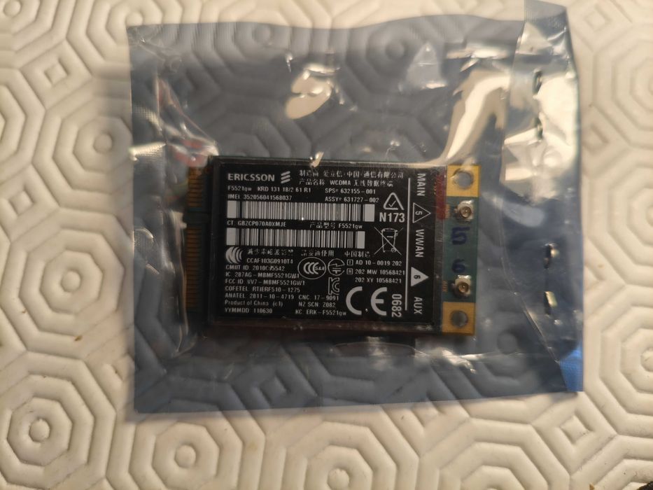 Memórias DDR3, BT Atheros AR5B91-X e WWAN Ericson WCDMA