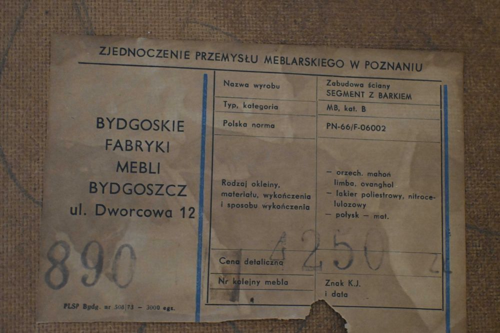 Meblościanka - regał - PRL - wysoki połysk - vintage 1974 r. stan bdb