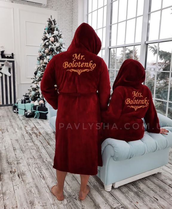 Именные халаты с вышивкой. Мужской именной халат