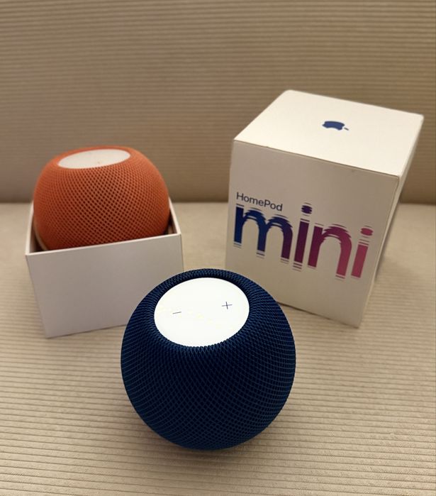 Apple HomePod mini – Zestaw 2 szt. (Granatowy + Pomarańczowy) | Stan Idealny