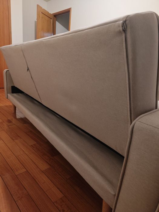 Sofá-cama bege Sklum, como novo