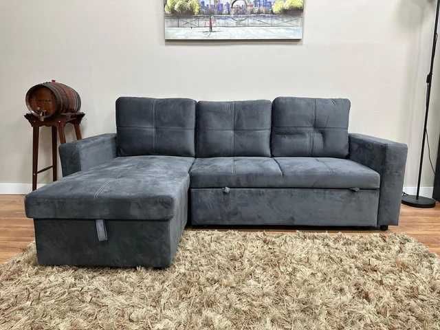 Sofá cama cinza novo com baú - entrega gratis! SÓ 408€