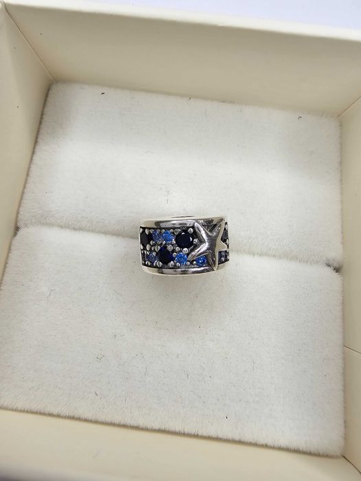 Srebrny charms do bransoletki Pandora Srebro 925 klips niebieski
