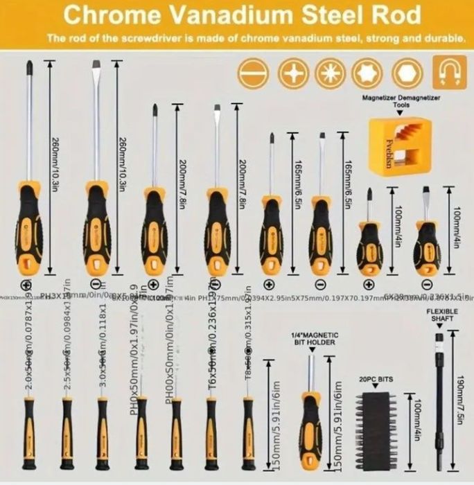 Набор магнитных отверток Fveblsen