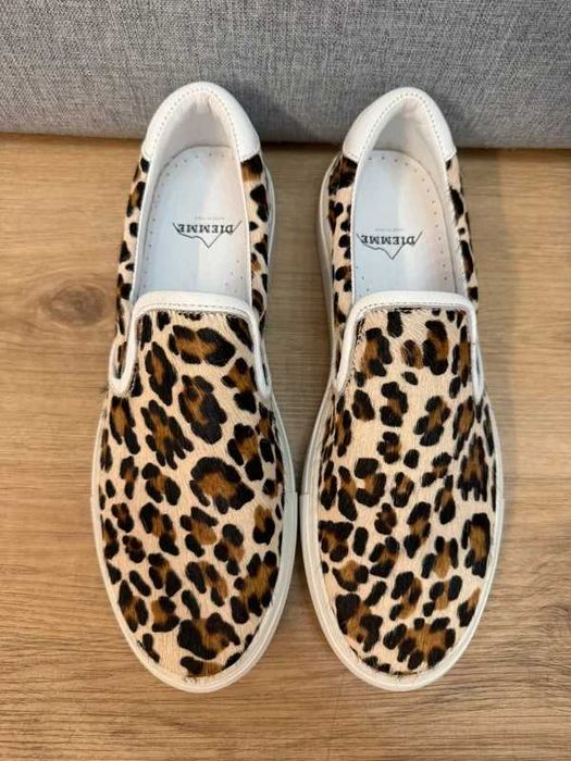 Diemme Garda Leather Slip On leopart 43 buty wsuwane glamour nowe