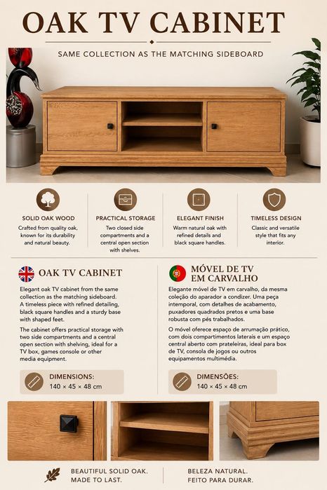 Móvel de TV em Carvalho // Oak TV Cabinet