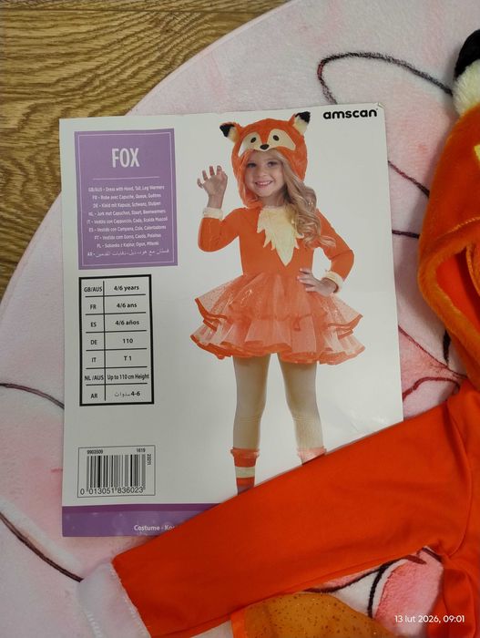Strój lisek dla dziewczynki roz 110