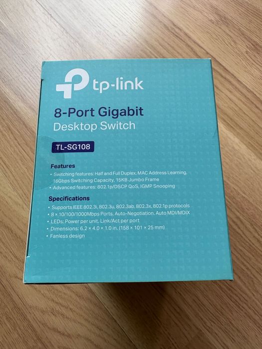 Switch TP-LINK TL-SG108 v3 - novo na caixa