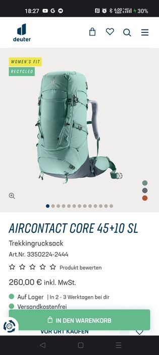 Туристичний трекінговий рюкзак Deuter 45+10Deuter 45+10