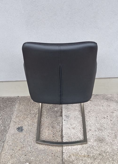 Krzesła tapicerowane czarne 6 sztuk