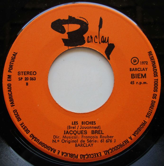 Jacques Brel - - - - - Ne Me Quite Pas - - - - - Single