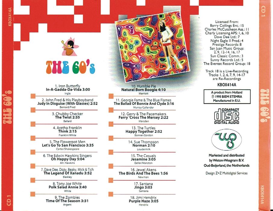 The 60's - CD - 1998 - made in Neterland - CD 1 - como NOVO