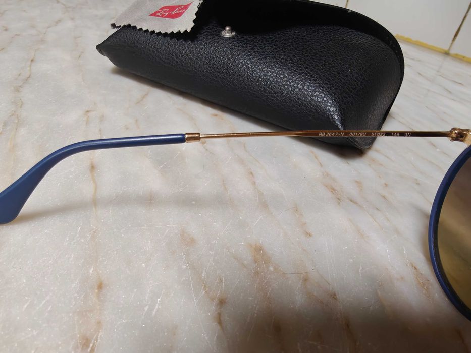 Ray-Ban RB3647N Round Double Bridge – Azul degradê – Impecáveis