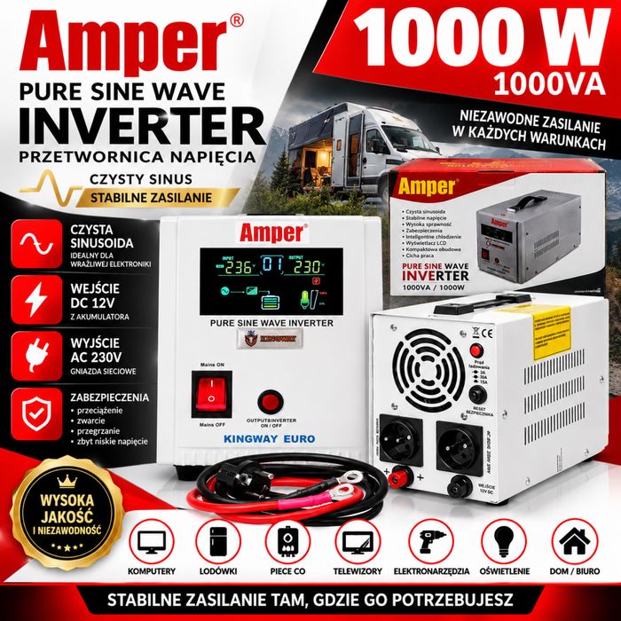 Awaryjne zasilanie UPS SINUS PRO 1000E 12/230V 1000W zasilacz awaryjny