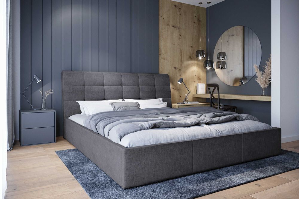 Łóżko tapicerowane 180 szare pojemnik promocja wyprzedaż wysyłka hit