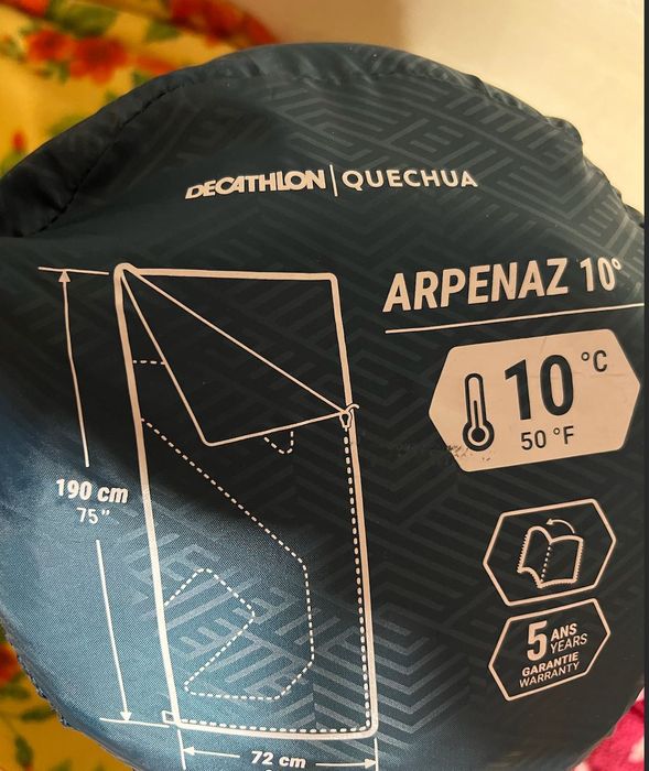 СПАЛЬНИЙ МІШОК Decathlon для кемпингу Quechua Arpenaz Turquoise 10