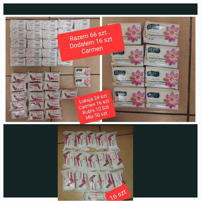 Mydło mix 66 szt Luksja, Carmen, Rubis