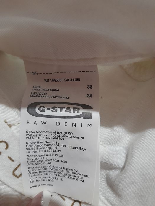Чоловічі штани карго G-Star Raw se5204 білі 100% бавовна