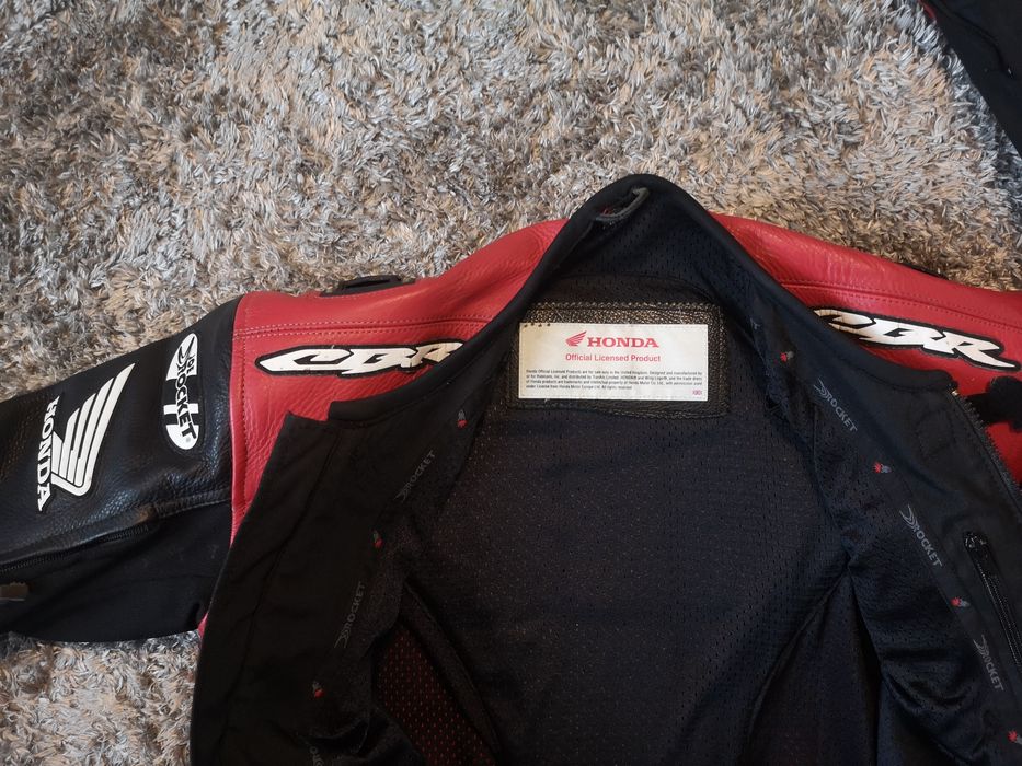 Honda, kombinezon motocyklowy dwuczęściowy, skórzany