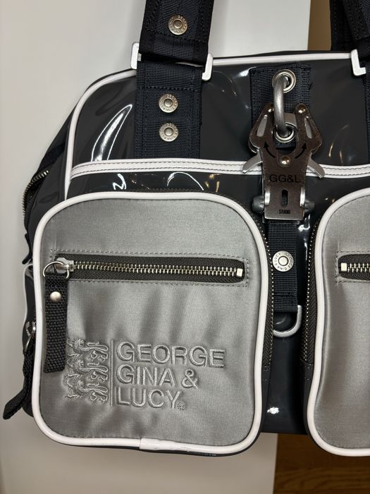 GGL Оригинал George Gina & Lucy 2007 серая сумка y2k Лаковая кожа