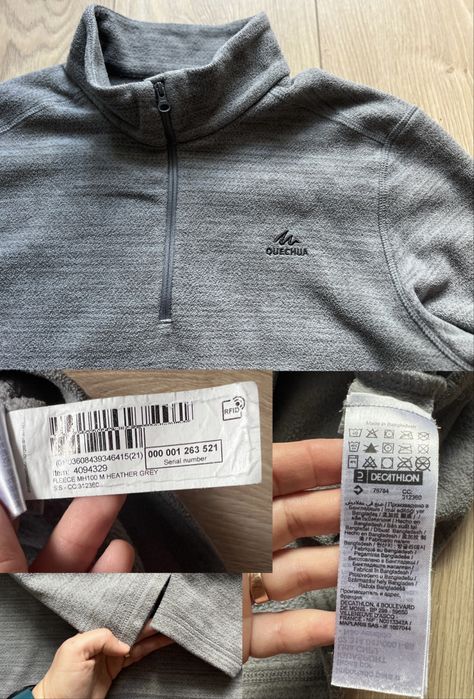 Флісова спортивна кофта Quechua Decathlon сіра