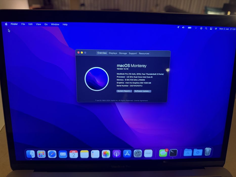 Macbook Pro 2016 2.9Ghz i5 c/ touchbar
