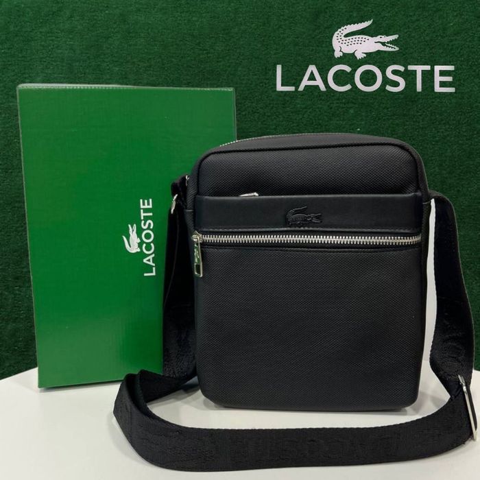 Сумка барсетка Lacoste через плечо чёрная Лакоста