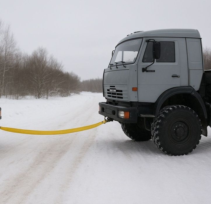 Буксировочный трос ремень-22,5т ЗиЛ, КАМАЗ, МАЗ, ДАФ  В НАЛИЧИИ