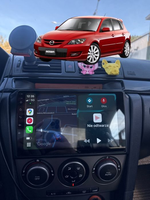 Rádio Mazda 3 (04-09) Android 14 com Carplay + GPS (Novo)